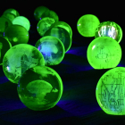 Jo Yarrington, Uranium Game, installation close up on some orbs.
