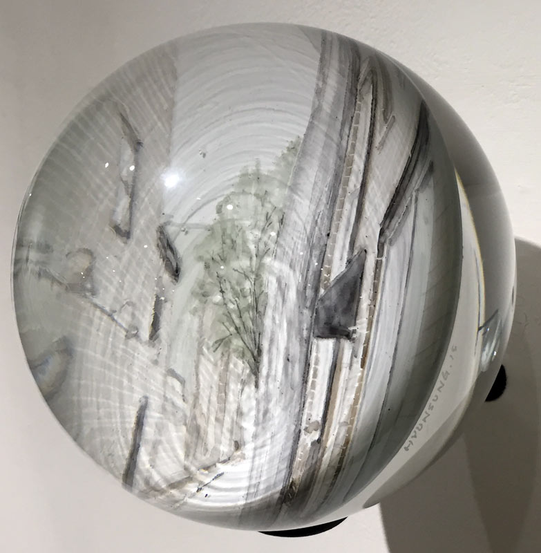 "Day after Day #16" by Hyunsung Cho. Glass and Enamel Paint. 6" diameter.  From the "An Ordinary Day" Solo Exhibition.