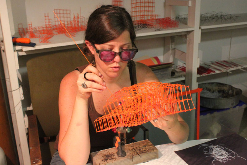 2011 Jessica Jane Julius (Creative Glass Fellow in 2007 and 2011) flameworking in the Studio