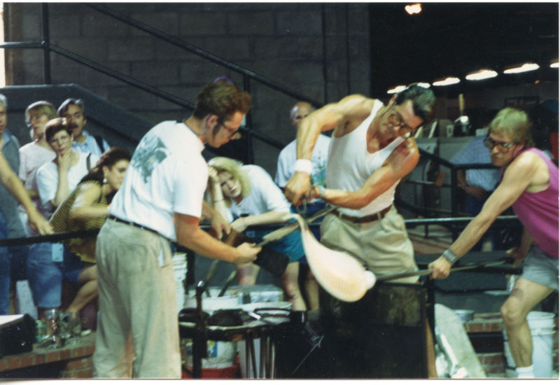 1993 GlassWeekend Visiting Artist William Morris (center)
