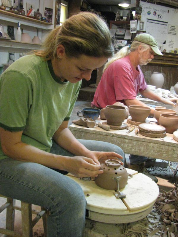 2010 Erika Pugh and Terry Plasket demonstrating in the Pottery