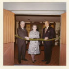 1971 opening of the Glass Museum in the current Administration Office.  L to R Martin Weber, Sally Watson, Roberts Roemer