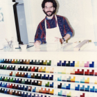 1992 Ken Leap, WheatonArts Ambassador Artist, demonstrating in the Stained Glass Studio