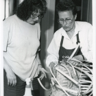 1995 Glenna Callahan and Joan Collier (L to R) at a Spring Basket Workshop