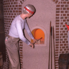 1970s Museum of American Glass vignette with mannequins