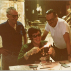 1975 Paperweight Weekend demonstration by Eugene Crabtree and Bob Banford (seated)