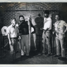 1984 First group of Volunteer Glassblowers, Frank Stubbins, Jeff Vanaman, Don Friel, and Don Pettifer