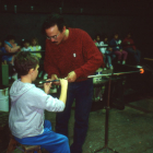 1988 Vincent Olmsted with a school tour in the Glass Studio