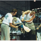 1993 GlassWeekend Visiting Artist William Morris (center)