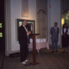 1995 WheatonArts 25th Anniversary Celebration (L to R ) Frank H Wheaton Jr, Barry Taylor, and Gay Taylor