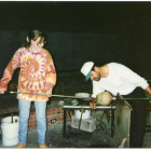 1997 Studio Artists Jennifer Pagliarini and Don Friel working in the Glass Studio