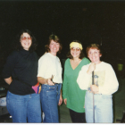1997 Glass Studio Volunteers and Staff (L to R) Karen Federici, Jan Olivio, Pat Howe (Staff Artist), and Trish Dufford