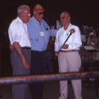 2002 Paperweight Weekend Bob Banford (center) with brothers Nontes and Jim Kontes