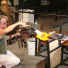 2007 GlassWeekend Visiting Artists Jenny Pohlman and Sabrina Knowles working in the Glass Studio