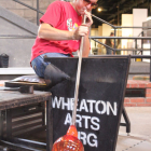 2010 Resident Studio Glass Artist Max Lefko Everett making a glass pumpkin