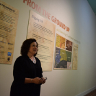 2016 Exhibition co-curator Mary Mills speaking at the "From the Ground Up" Exhibit Opening