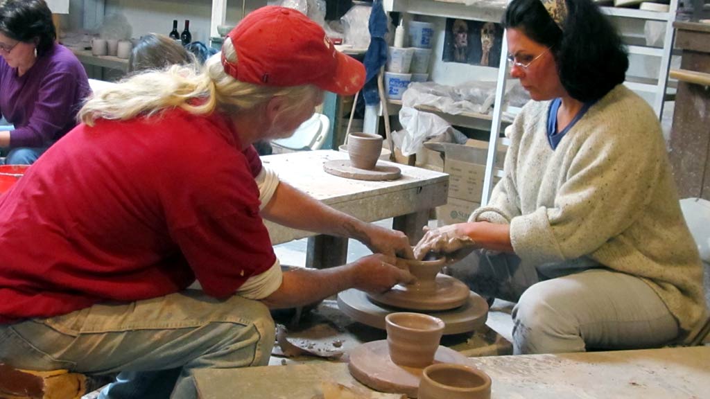 potters centering clay