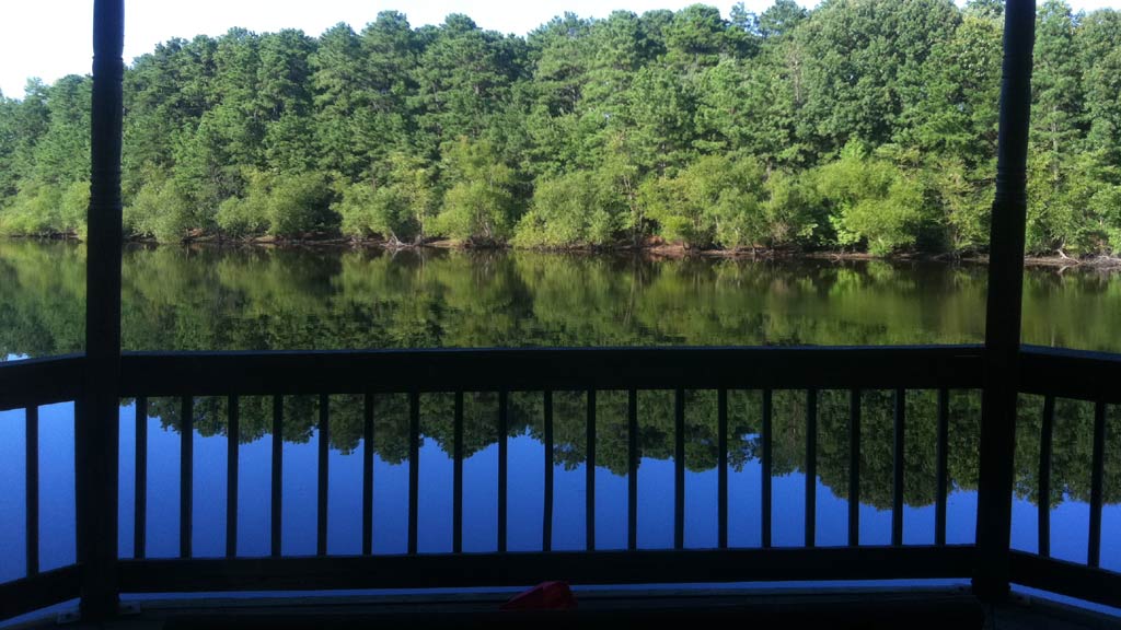 View from the gazebo over the lake