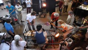 Group of Artists Working in the Glass Studio