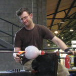 Ethan Stern working on glass piece