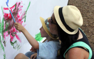 Family Program paint a mural