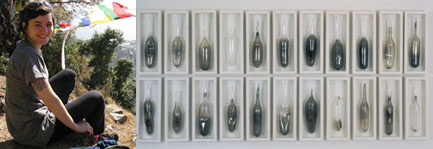 megan biddle and her assortment of miniature glass sculptures