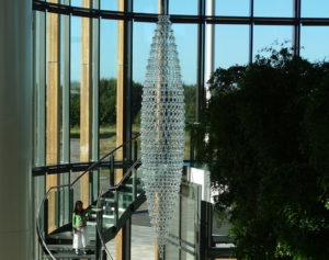 Kinetic Glass Chandelier by Luke Jerram
