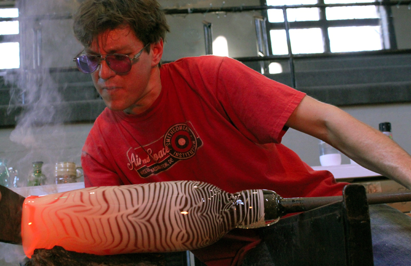 Max Leftko-Everett working on hot glass piece