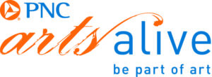 PNC ArtsAlive logo in orange and blue with their "be part of art" tagline underneath.