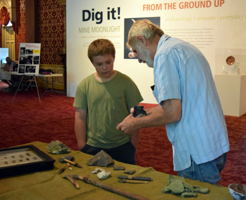 Pair observing Native American Artifacts found in