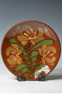 Ceramic Plate with flower print by Dana Eldreth