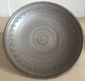 Grey Ceramic Plate by Angela Humes