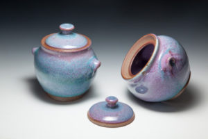 Two Purple/Blue Ceramic Jugs by Amy Peseller