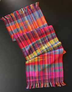 Thick plaid rectangle multicolored scarf by Pauletta Berger