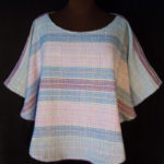 Pastel striped shirt with flowing sleeves by Phillip Breden Jr