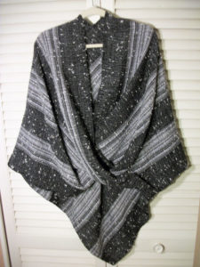 Black and grey striped wrap by Phillip Breden Jr