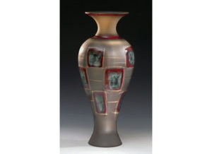 Brown/Red Ceramic Vase by Michael Cho