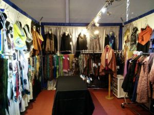 A booth showcasing the fiber art of Noriko Iizuka