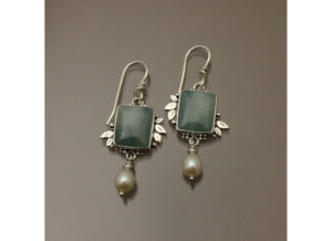 Mixed media earrings by Nancy Irons