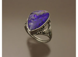 Silver Ring with Purple Stone by Nancy Irons