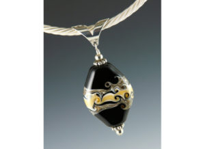 Black and Gold Pendant by Elizabeth Mitchell