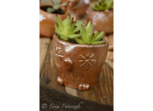 Ceramic Owl Flower Pot by Tessa Peterzak