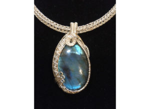 Blue Necklace Pendant by Cindy Slotnick