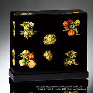 Flowers, fruit, and Golden Orbs Paperweight