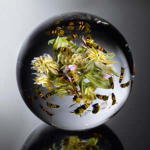 Field Flowers and Honeycomb Bees Paperweight