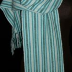 Blue and White Striped Scarf by Phillip Breden