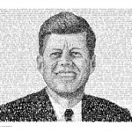 Portrait of John F. Kennedy created with the words of his famous inaugural address by Daniel Duffy