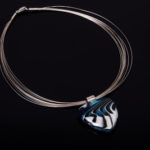 Wire Necklace with Blue Pendant by Robin Flynn