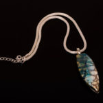 Rose Gold Necklace with Multi Colored Pendant by Robin Flynn