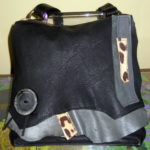 Black leather bag by Lisa Green